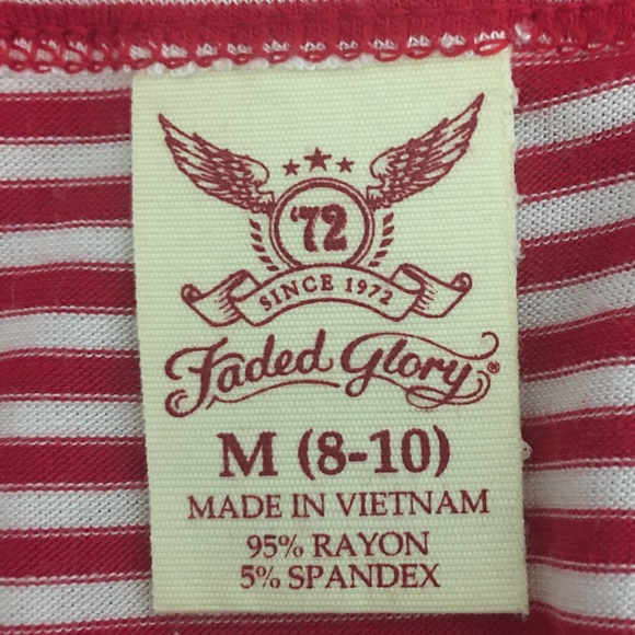 Faded Glory Red & White Striped Tank Dress Sz 8/10 - Picture 3 of 4